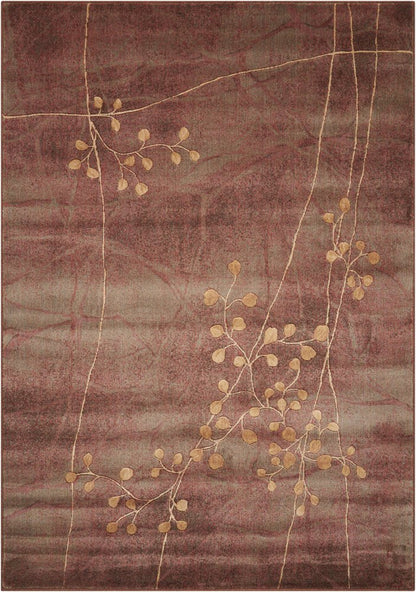 5' X 8' Brown Floral Power Loom Area Rug