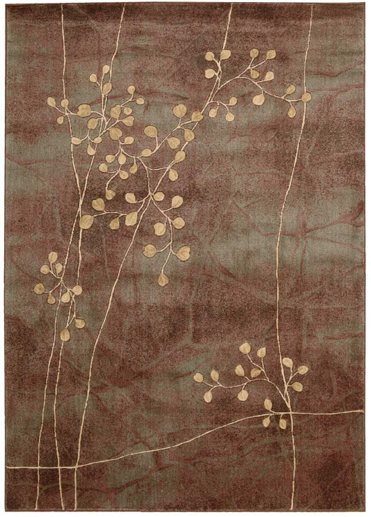 4' X 6' Brown Floral Power Loom Area Rug