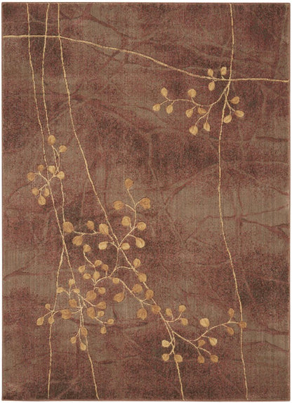 4' X 6' Brown Floral Power Loom Area Rug