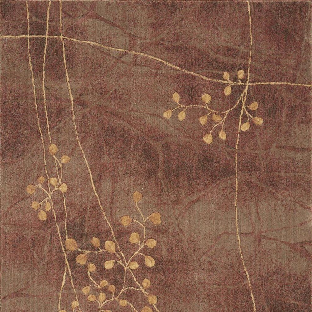 4' X 6' Brown Floral Power Loom Area Rug