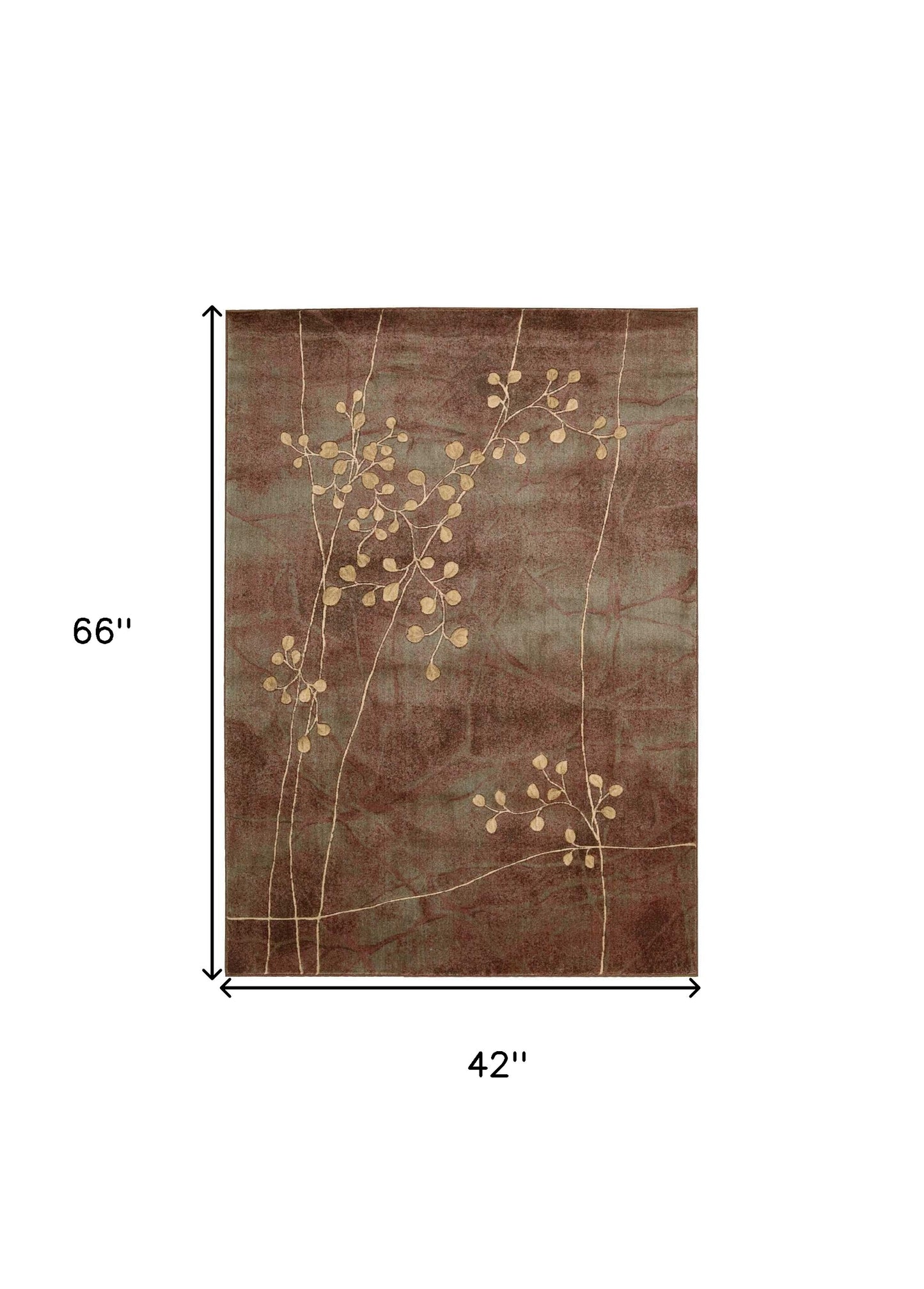 4' X 6' Brown Floral Power Loom Area Rug