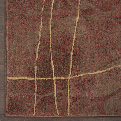 2' X 3' Brown Floral Power Loom Area Rug