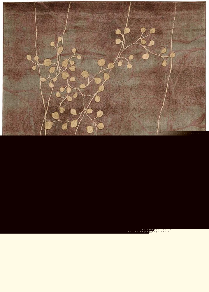 2' X 3' Brown Floral Power Loom Area Rug