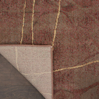 2' X 3' Brown Floral Power Loom Area Rug