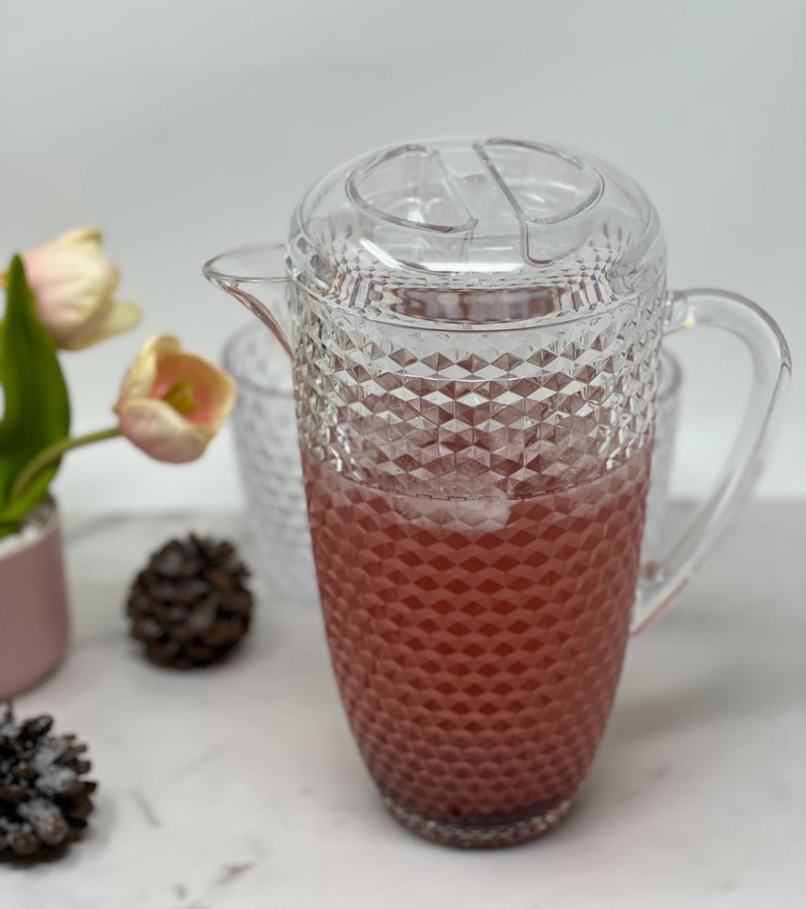 Clear Acrylic Convex Curve Shape Stemless Pitcher