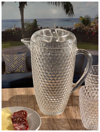 2.5 Quart Clear Diamond Acrylic Serving Pitcher