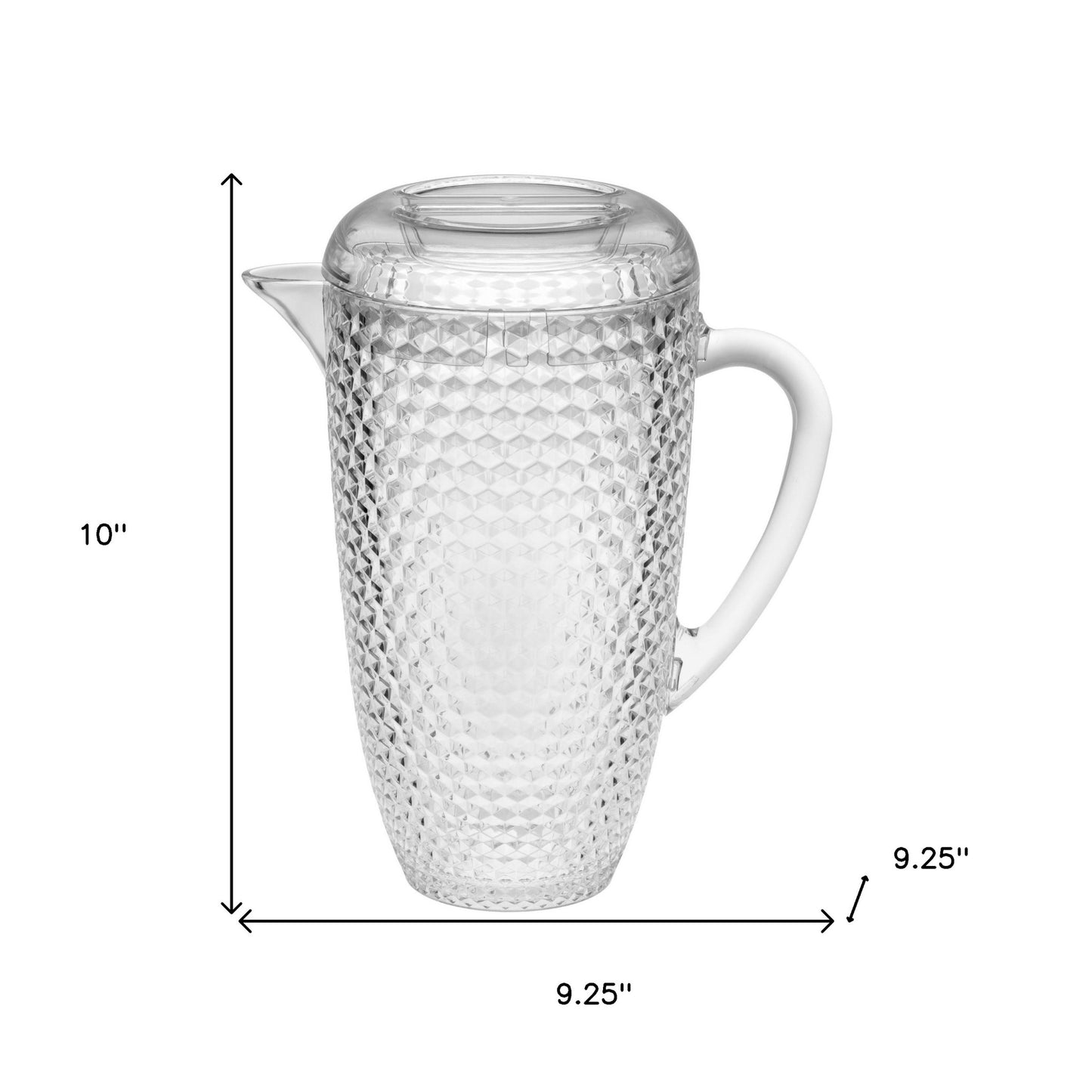 2.5 Quart Clear Diamond Acrylic Serving Pitcher