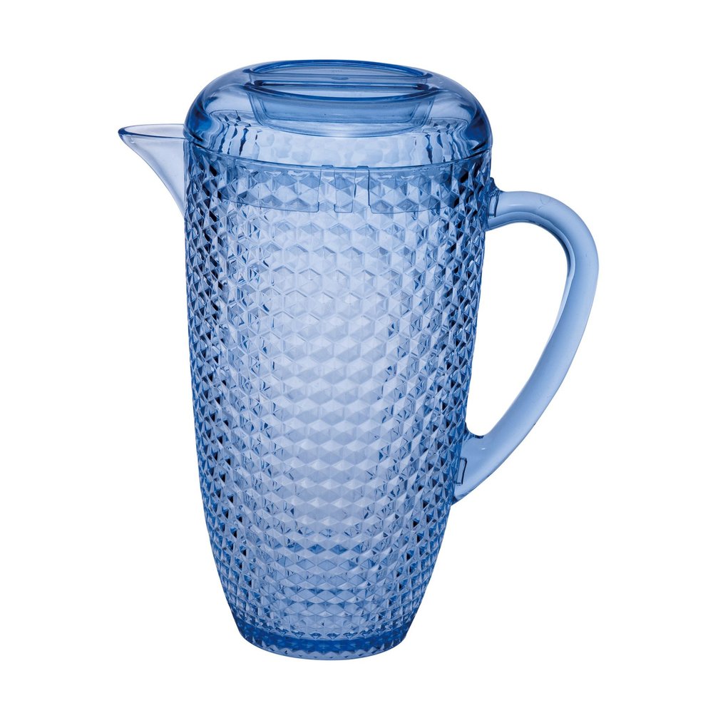 Blue Acrylic Convex Curve Shape Stemless Pitcher