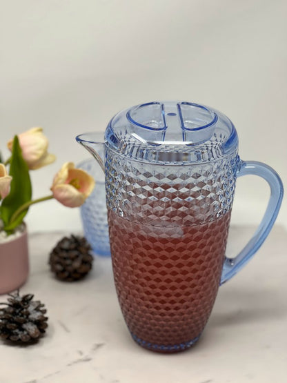 Blue Acrylic Convex Curve Shape Stemless Pitcher