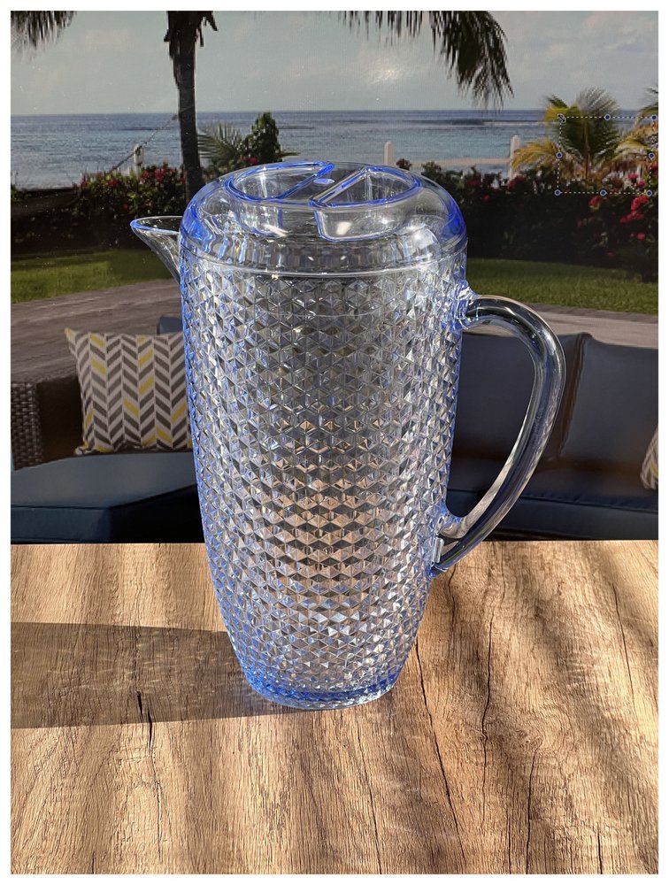 Blue Acrylic Convex Curve Shape Stemless Pitcher