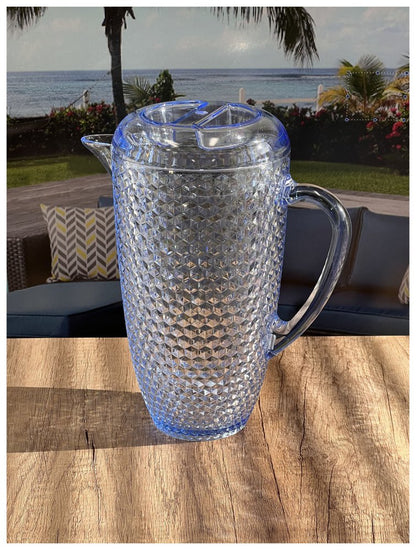 Blue Acrylic Convex Curve Shape Stemless Pitcher