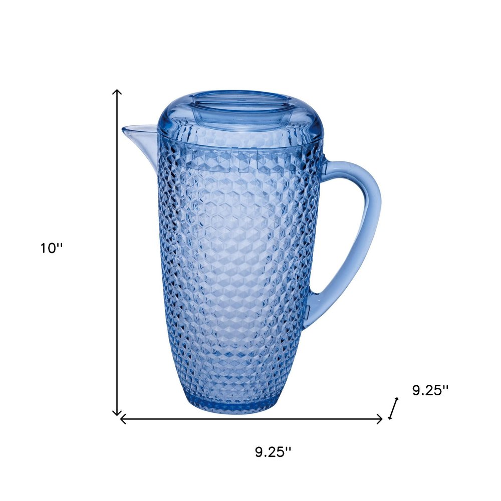 Blue Acrylic Convex Curve Shape Stemless Pitcher