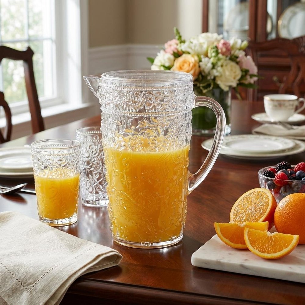Clear Acrylic Convex Curve Shape Stemless Pitcher