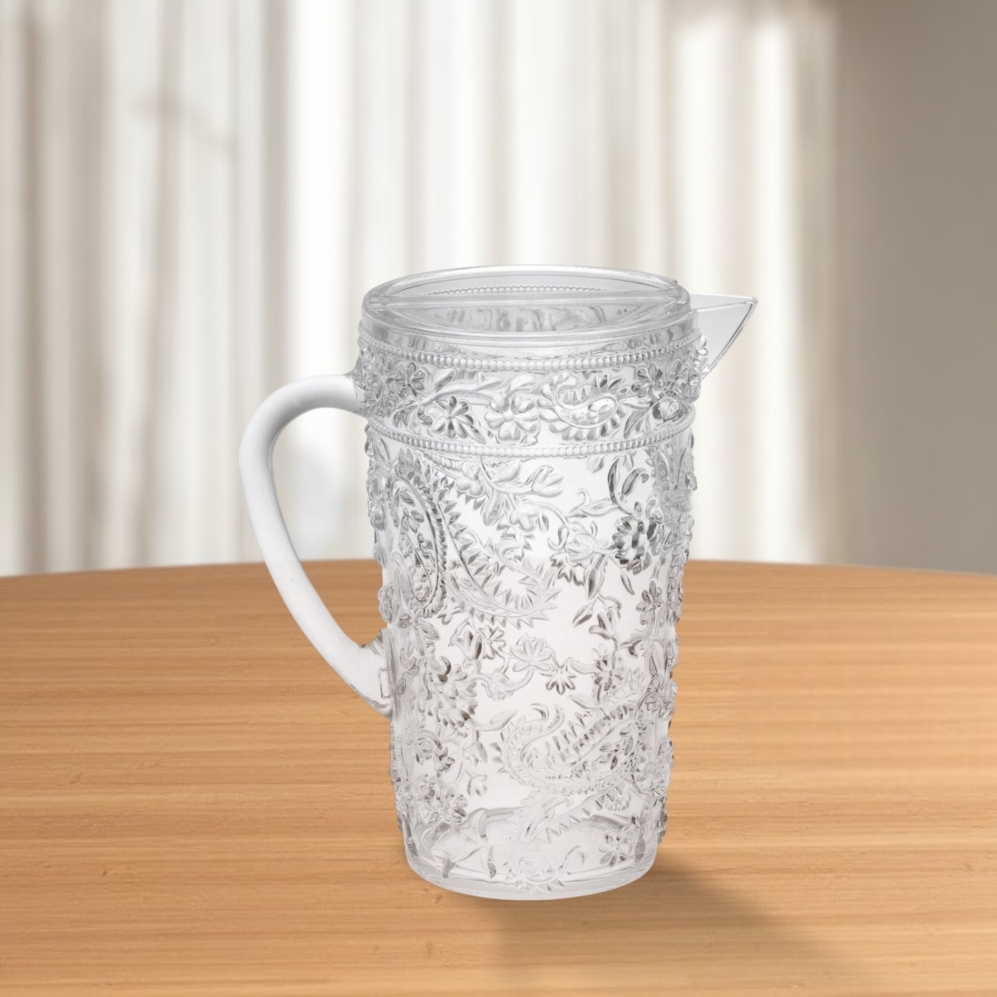 2.5 Quart Clear Paisley Acrylic Pitcher