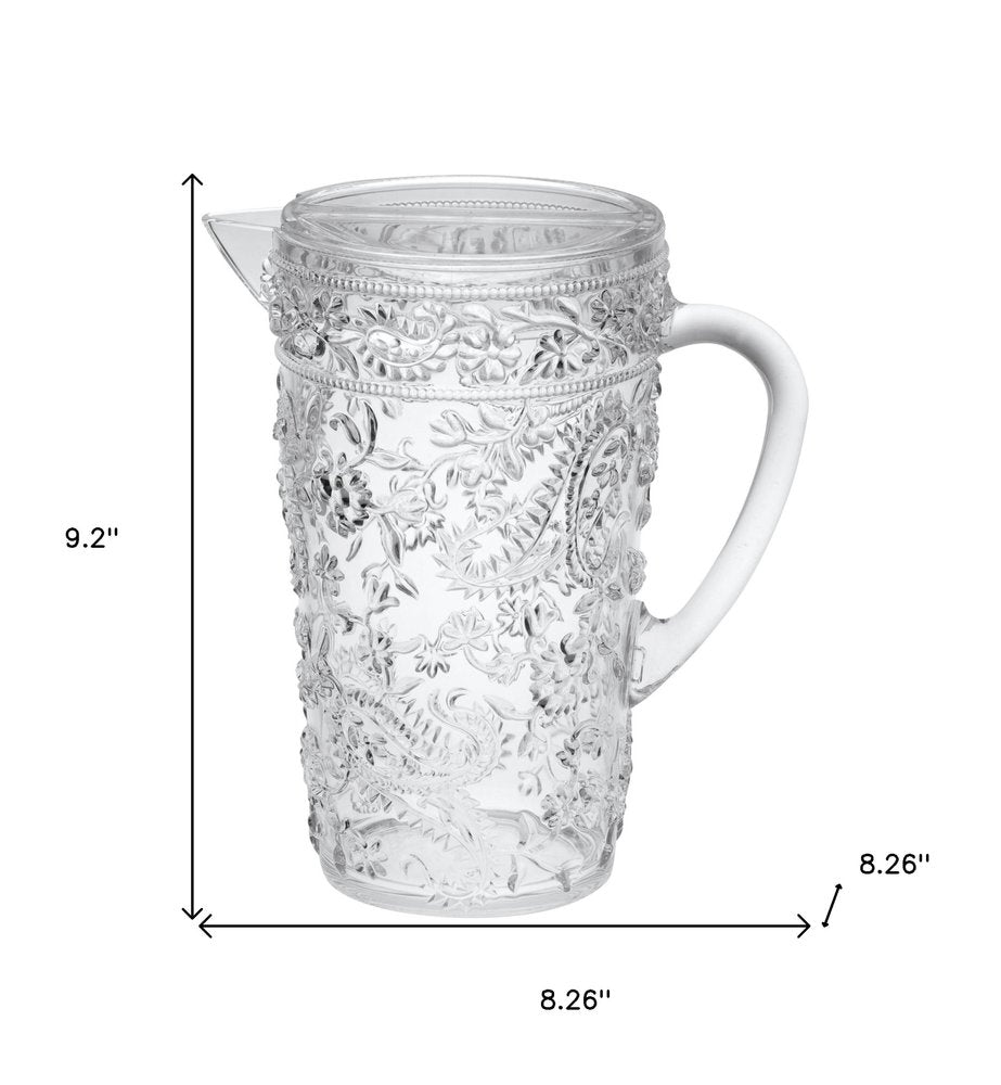 2.5 Quart Clear Paisley Acrylic Pitcher