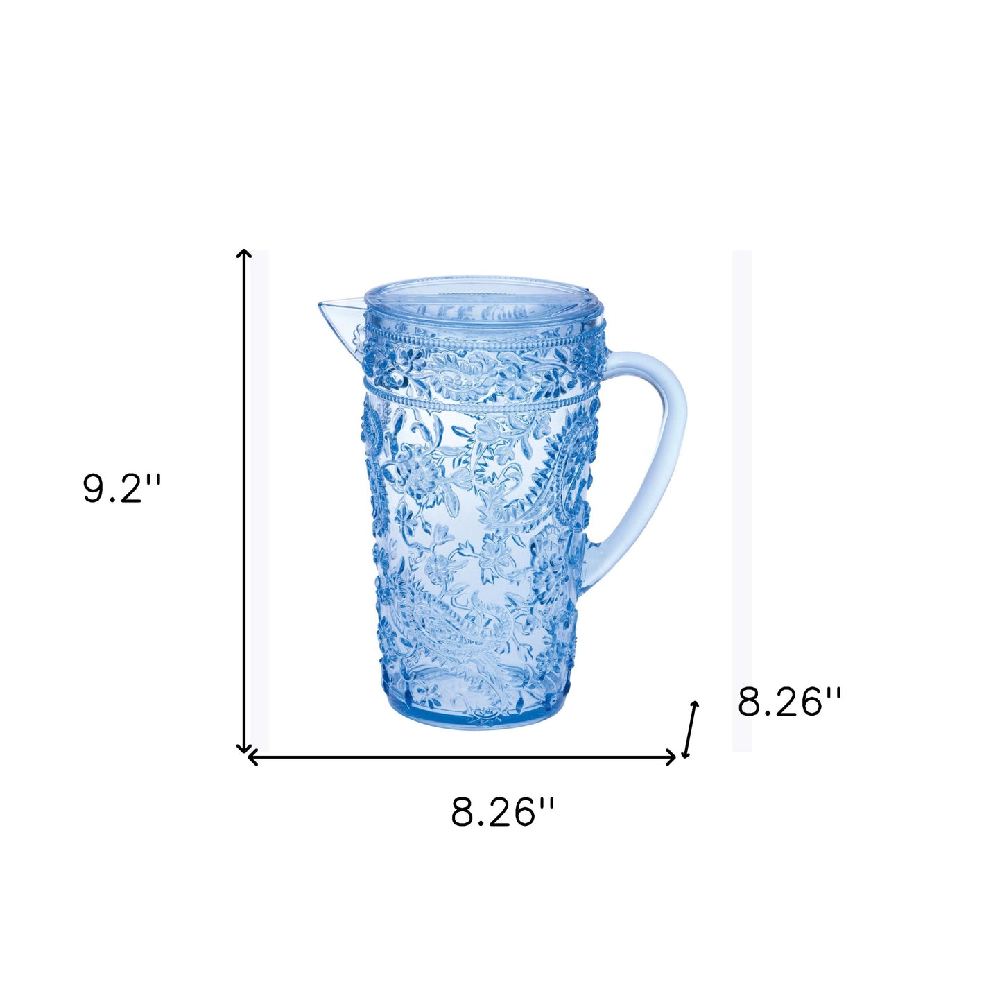 2.5 Quart Clear Paisley Acrylic Pitcher