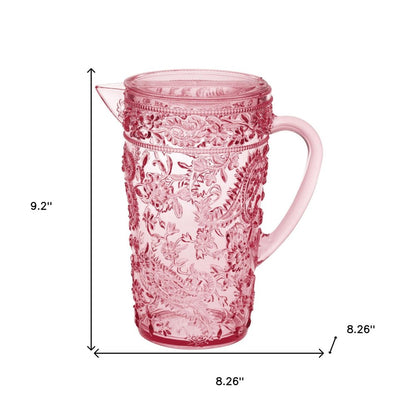 2.5 Quart Pink Paisley Acrylic Pitcher