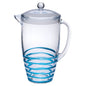 Clear And Blue Acrylic Convex Curve Shape Stemless Pitcher