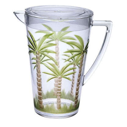 Clear And Green Acrylic Convex Curve Shape Stemless Pitcher