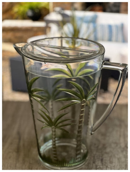 Clear And Green Acrylic Convex Curve Shape Stemless Pitcher