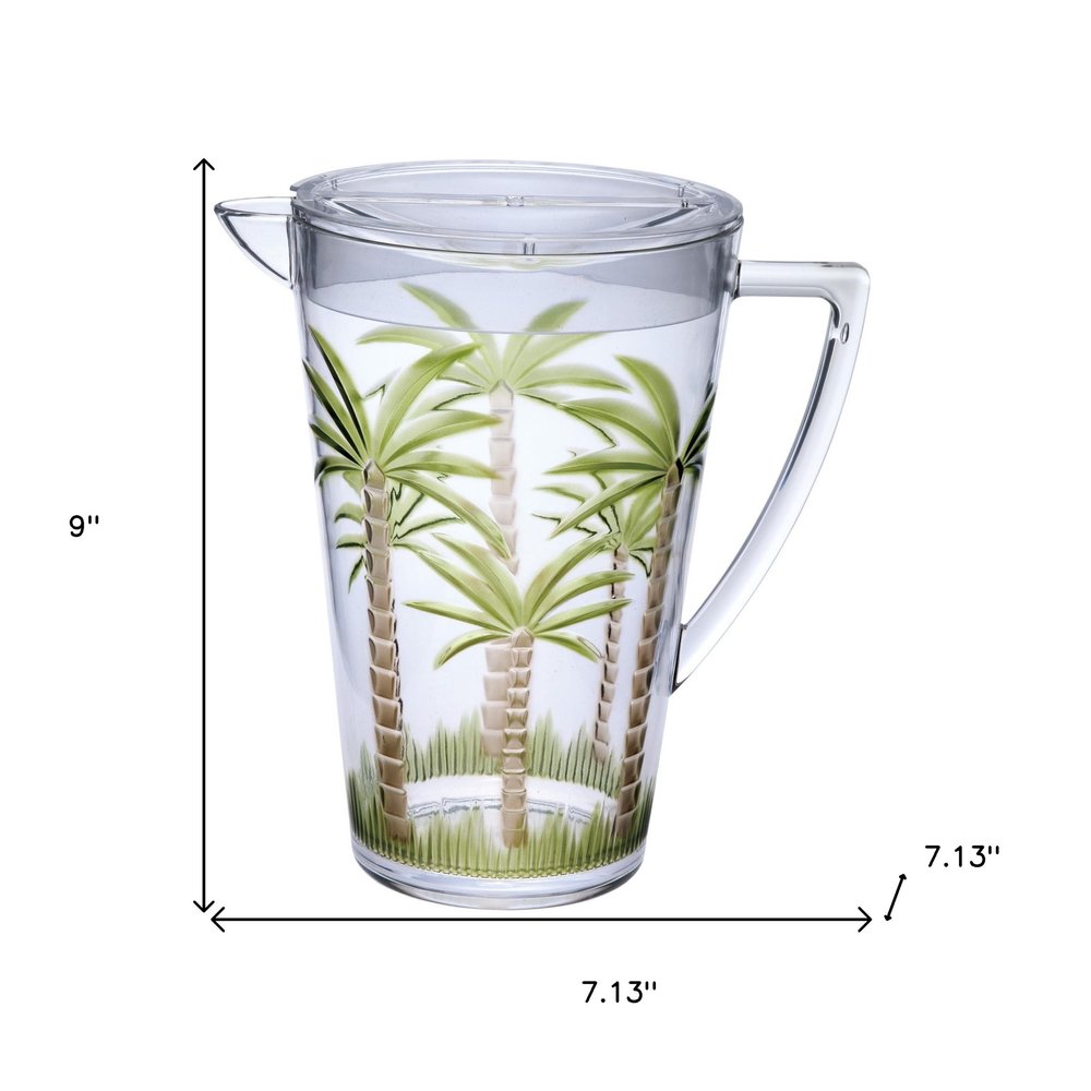 Clear And Green Acrylic Convex Curve Shape Stemless Pitcher
