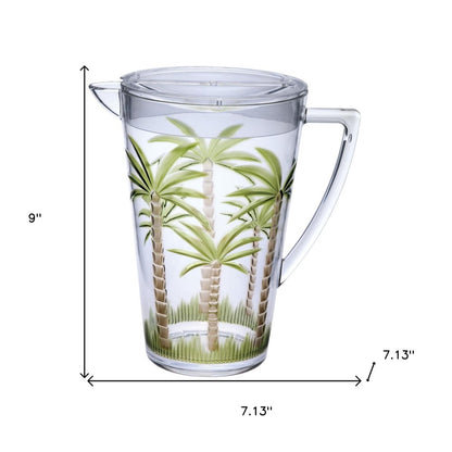 Clear And Green Acrylic Convex Curve Shape Stemless Pitcher