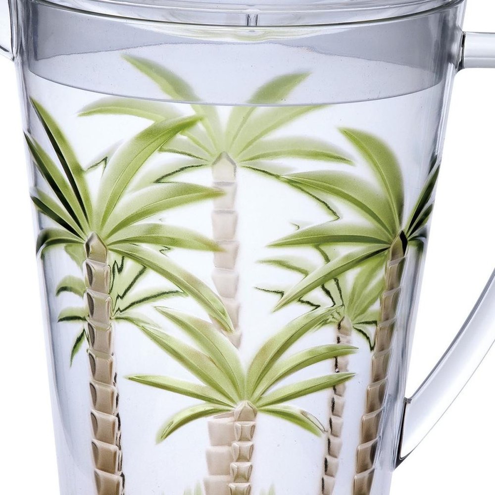 Clear And Green Acrylic Convex Curve Shape Stemless Pitcher