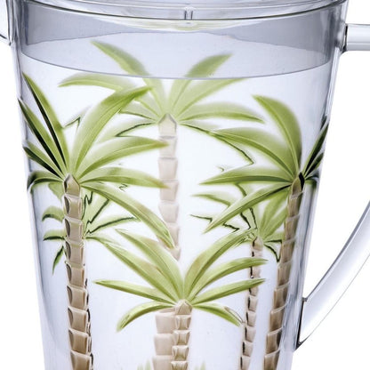 Clear And Green Acrylic Convex Curve Shape Stemless Pitcher