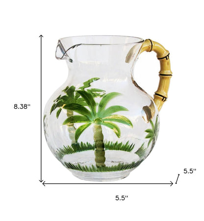 Clear And Green Acrylic Convex Curve Shape Stemless Pitcher