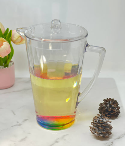 2.5 Clear and Rainbow Diamond Acrylic Pitcher