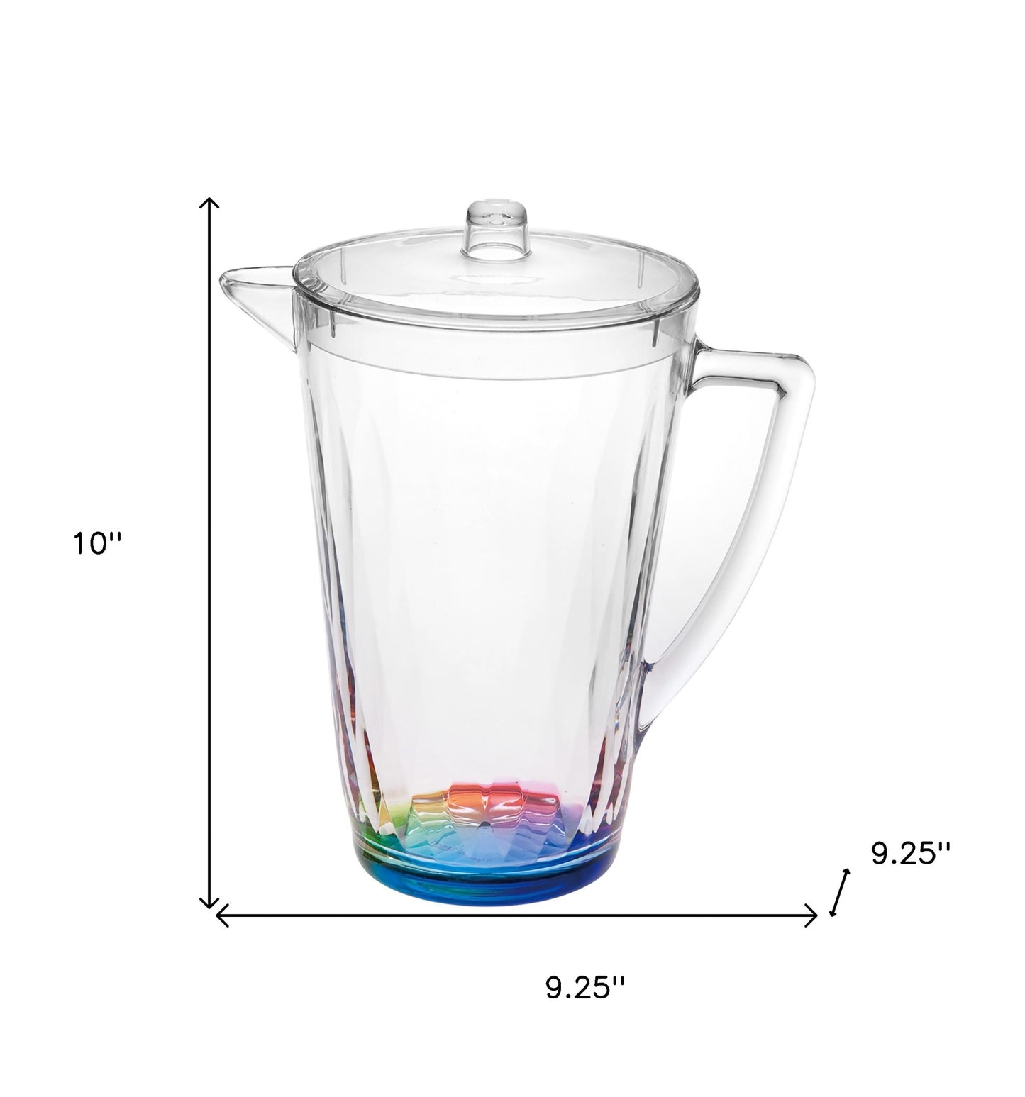 2.5 Clear and Rainbow Diamond Acrylic Pitcher