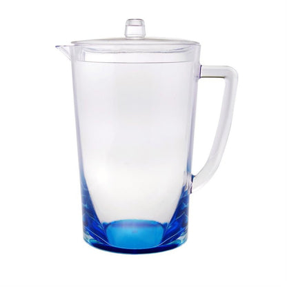 Clear And Blue Acrylic Convex Curve Shape Stemless Pitcher