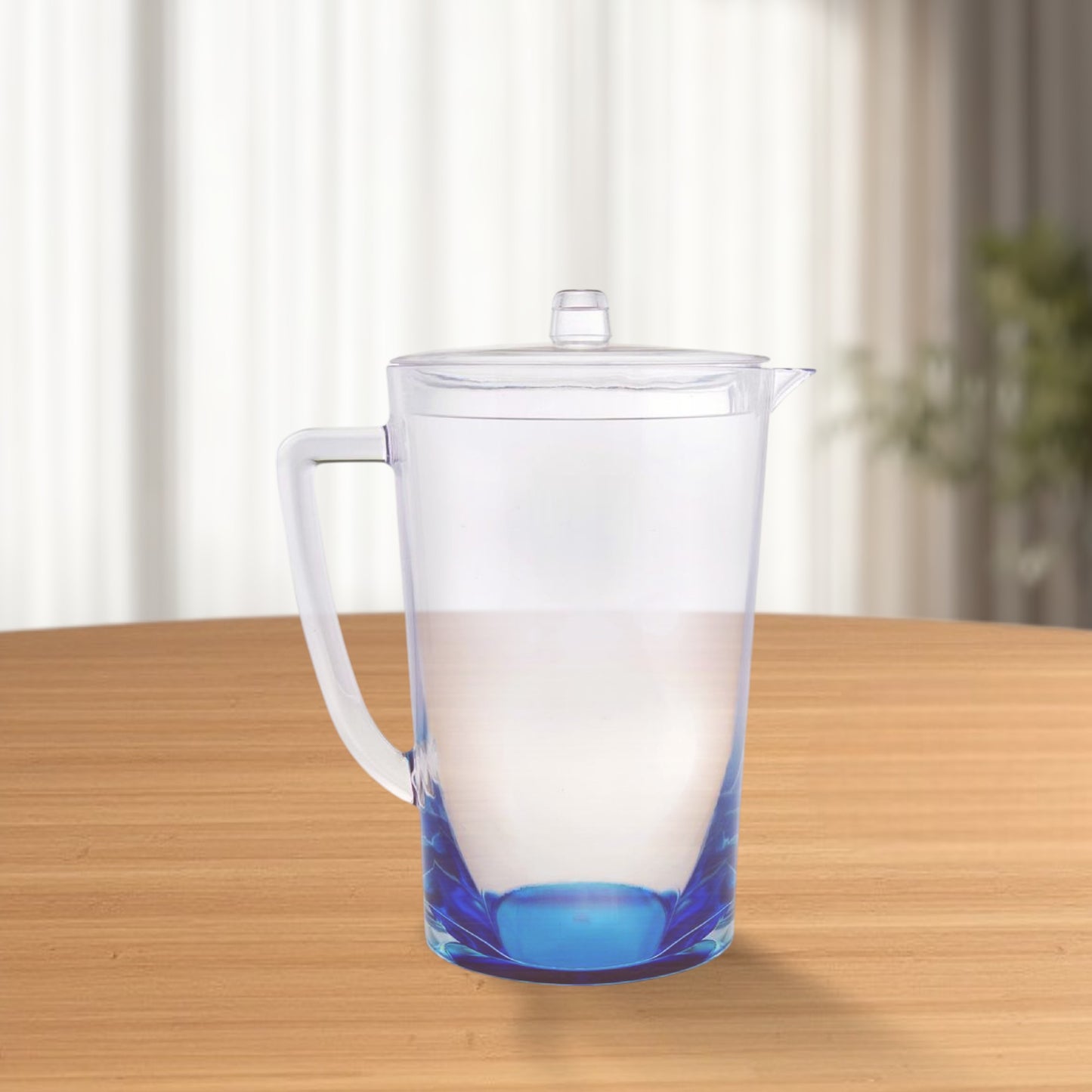 2.75 Quart Clear and Blue Acrylic Pitcher