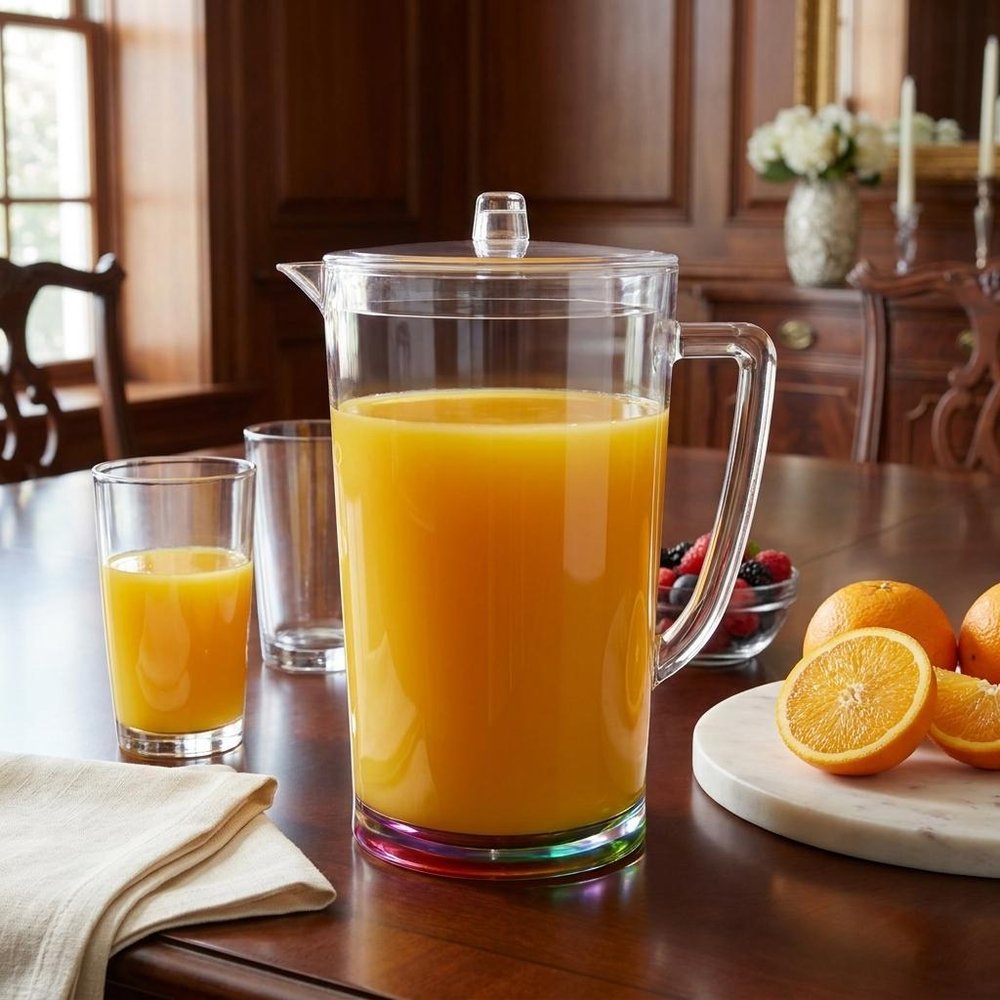 Clear Acrylic Convex Curve Shape Stemless Pitcher