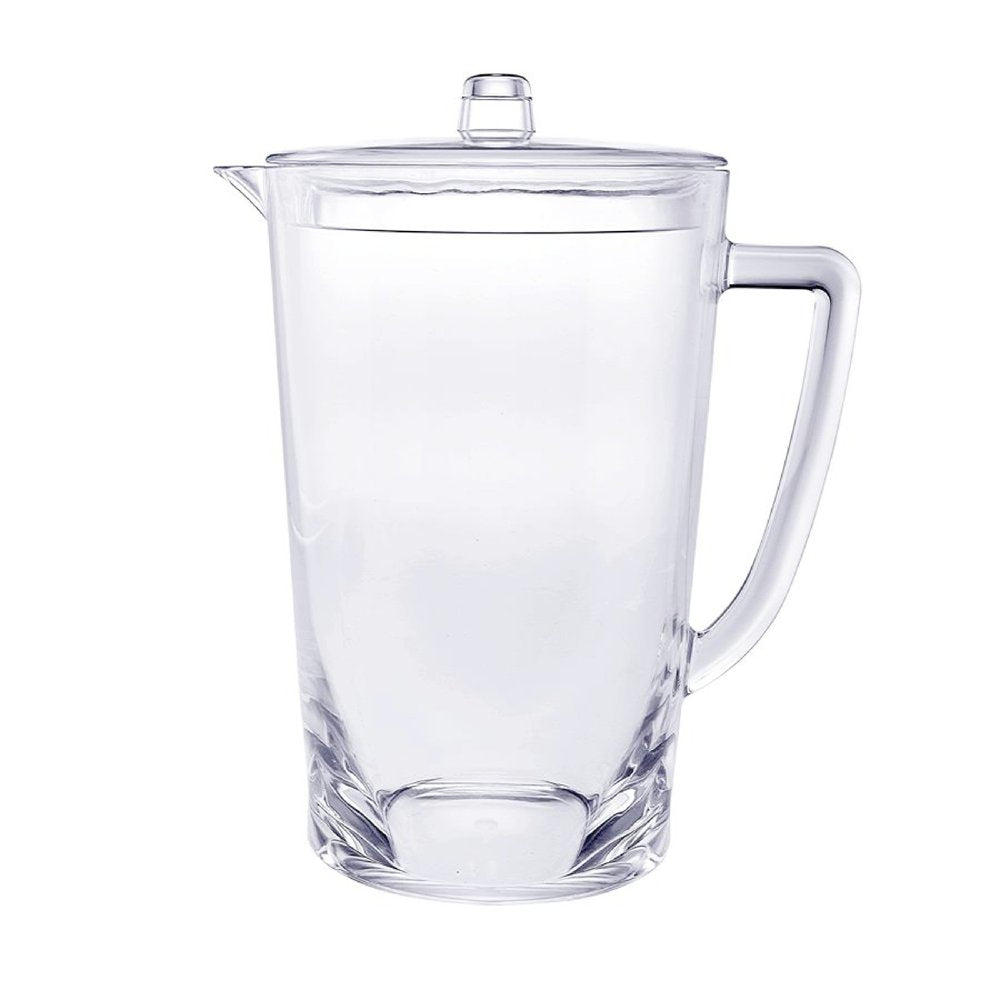 Clear And Blue Acrylic Convex Curve Shape Stemless Pitcher