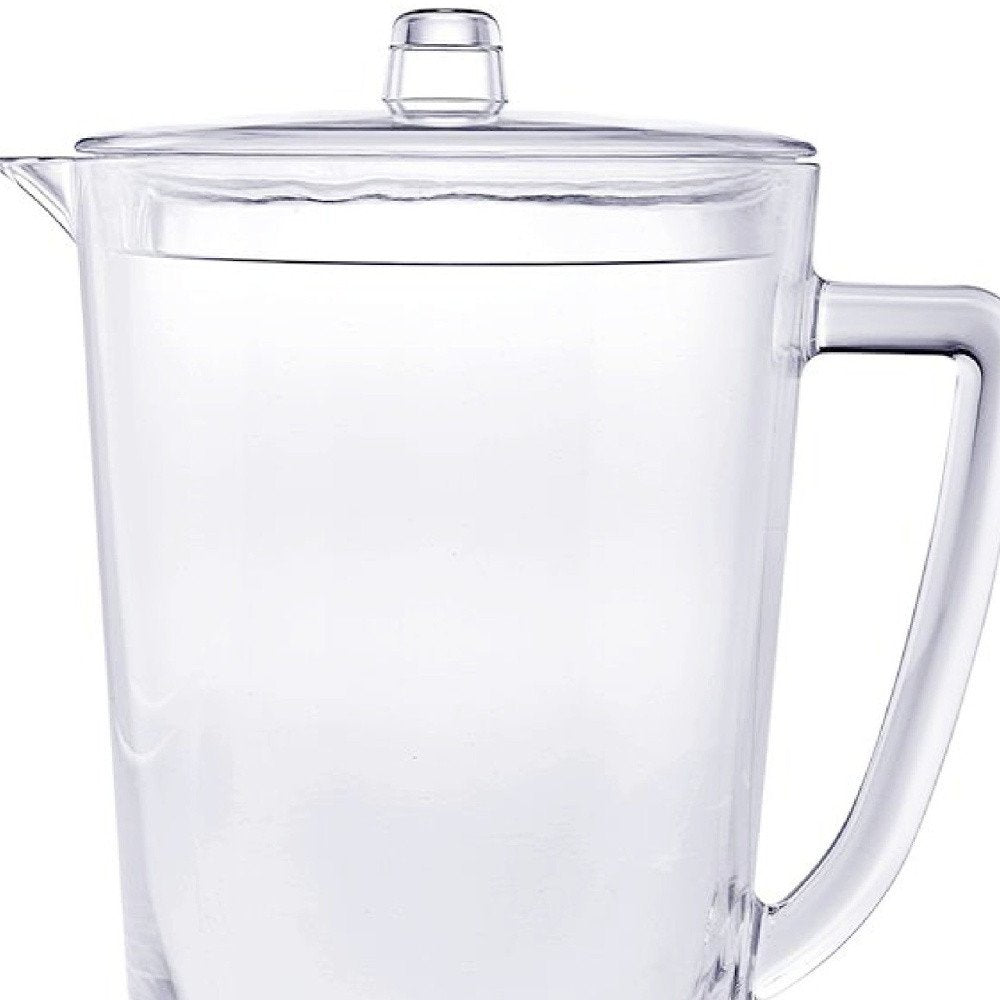 Clear And Blue Acrylic Convex Curve Shape Stemless Pitcher