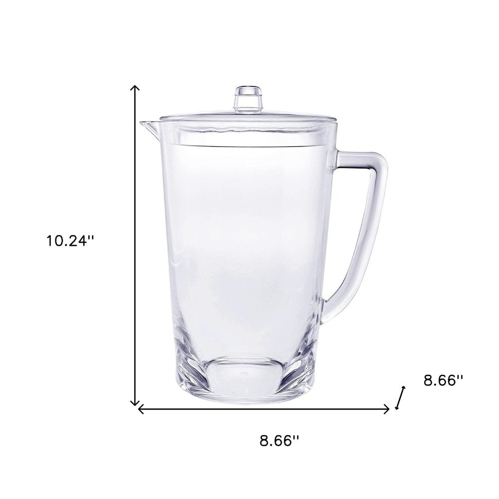 Clear And Blue Acrylic Convex Curve Shape Stemless Pitcher
