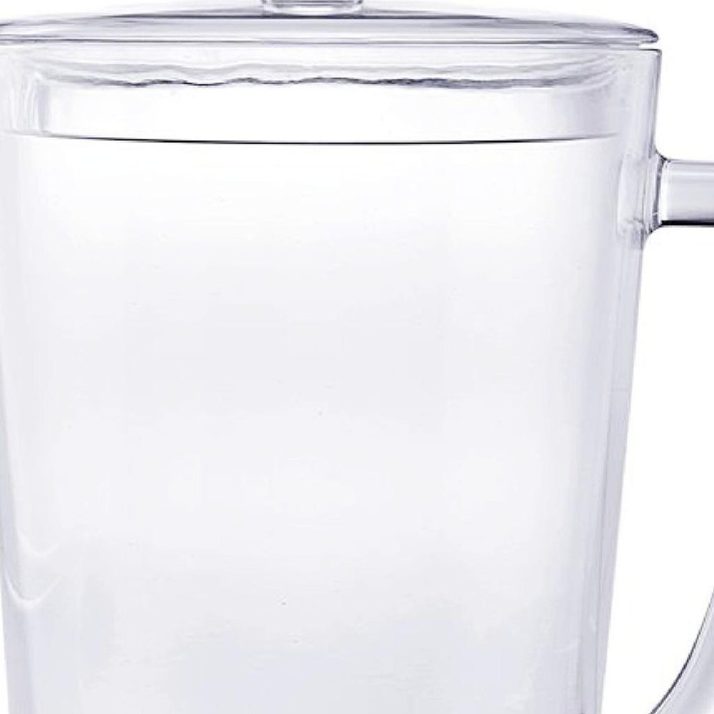 Clear And Blue Acrylic Convex Curve Shape Stemless Pitcher