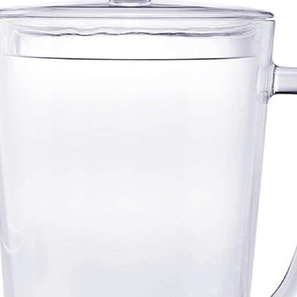 Clear And Blue Acrylic Convex Curve Shape Stemless Pitcher