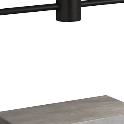 22" Gray and Black Mod Table Lamp With White Rectangular Shade