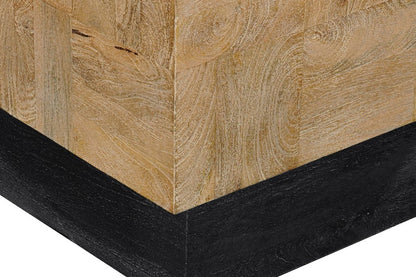 22" Black And Brown Solid Wood Square End Table