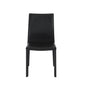 Set of Two Black Upholstered Leather Dining Side Chairs