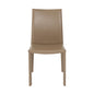 Set of Two Taupe Upholstered Leather Dining Side Chairs