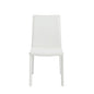 Set of Two White Upholstered Leather Dining Side Chairs