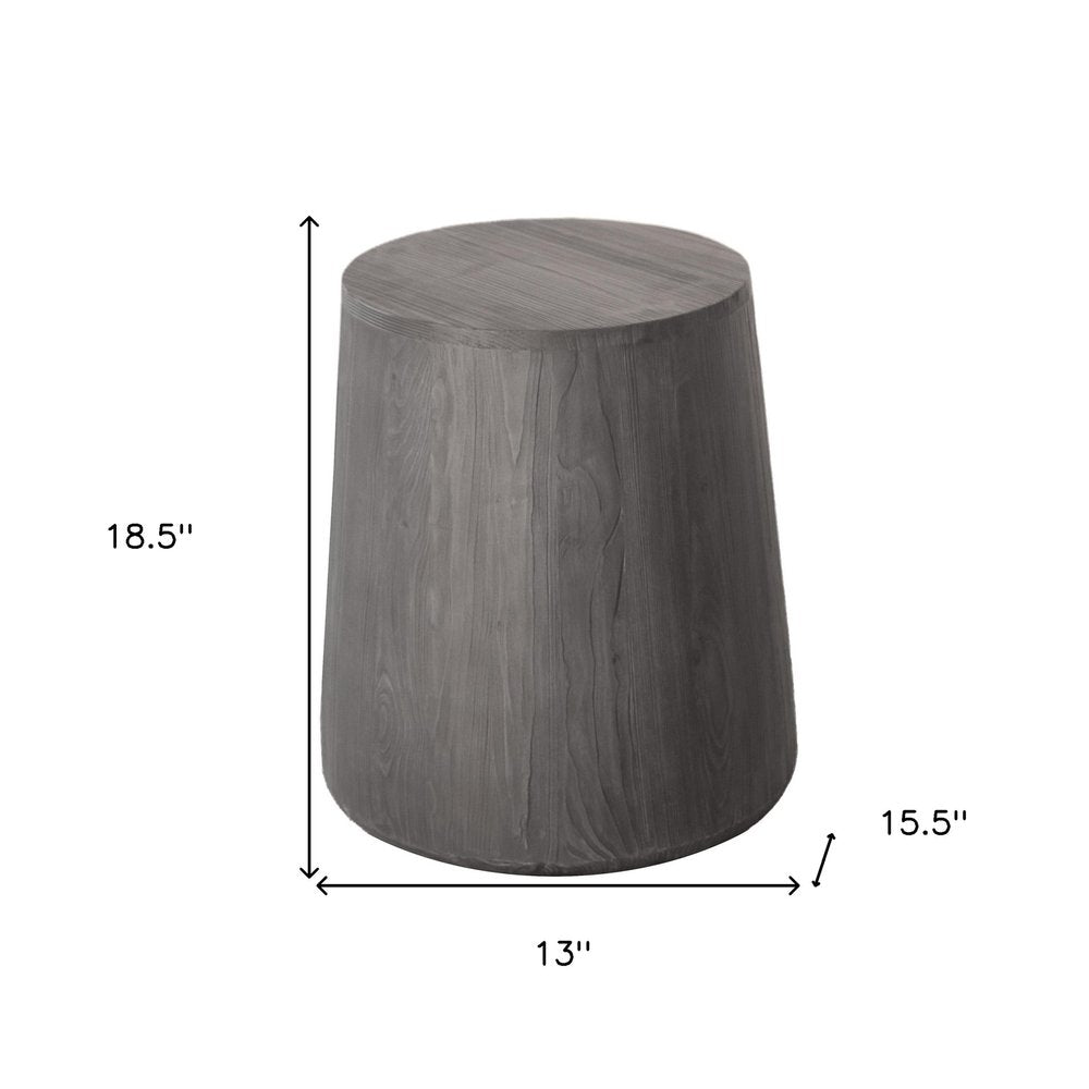 18" Ebony Solid Wood Round End Table