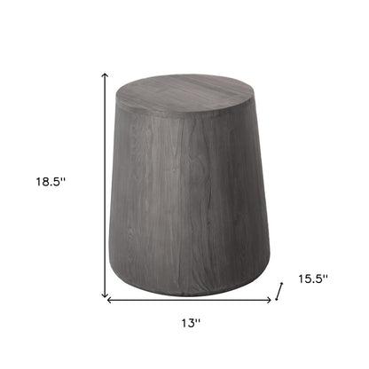 18" Ebony Solid Wood Round End Table