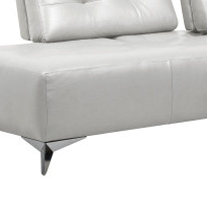 White Leather L Shaped Two Piece Seating Component