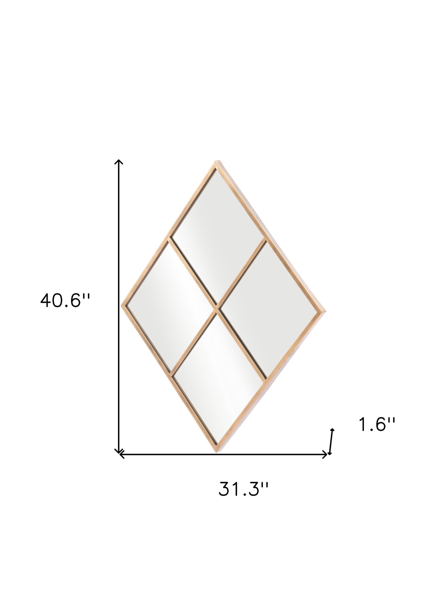 41" Gold Diamond Steel Framed Accent Mirror