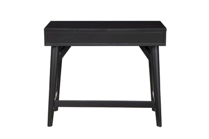 36" Black Solid Manufactured Wood Writing Desk with Two Drawers