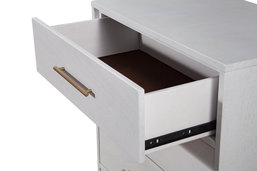 36" White Solid Wood Three Drawer Dresser